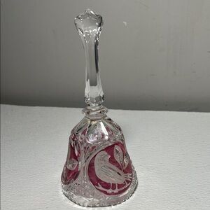 Vintage 50's Hofbauer Bleikristall Ruby Red 8" Full Lead Crystal Dinner Bell